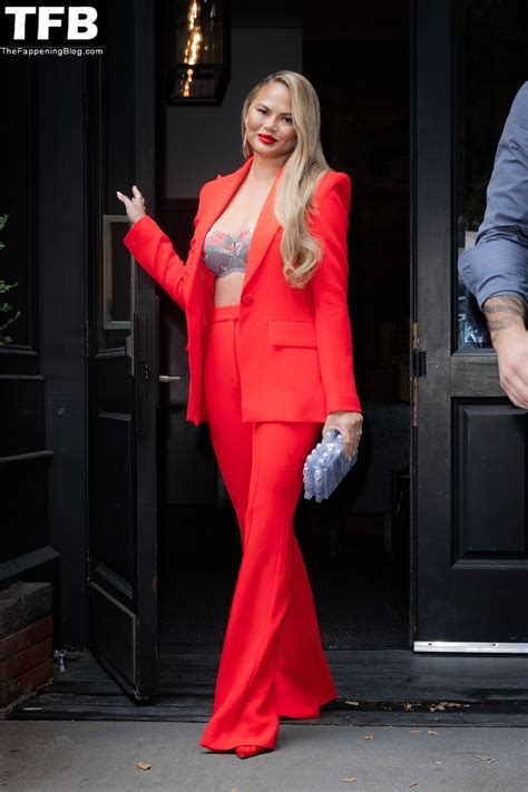 Chrissy Teigen Looks Hot In Red As She Heads To The Wendy Williams Show
