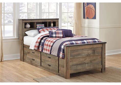 Trinell Twin Bookcase Bed With 2 Storage Drawers