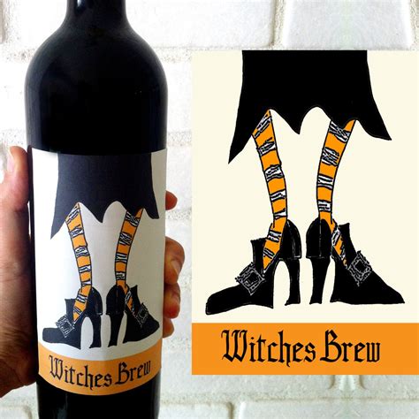 Halloween Wine Label Witches Brew Halloween Printable Halloween