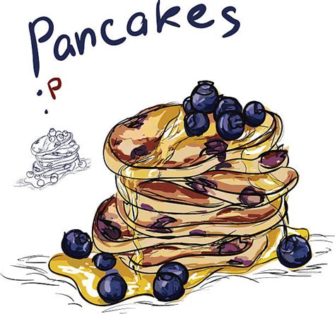 Royalty Free Blueberry Pancakes Clip Art Vector Images