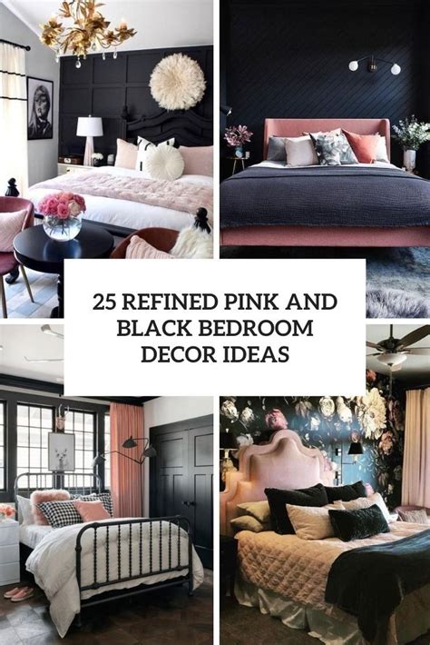 Refined Pink And Black Bedroom Decor Ideas Cover Black Bedroom Decor