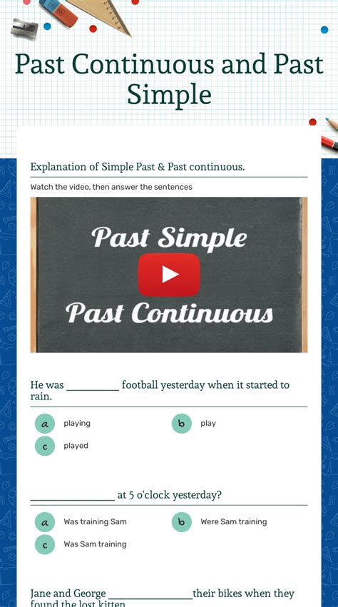 Past Continuous And Past Simple Interactive Worksheet By Aideé Damián