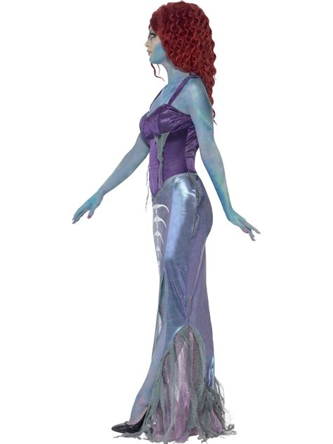 Cl896 Zombie Mermaid Horror Ariel Gothic Womens Halloween Fancy Dress