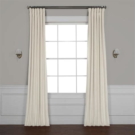 Exclusive Fabrics And Furnishings Vanilla Ivory Plush Velvet Curtain 50