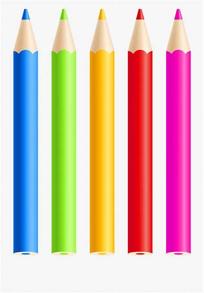 Pencil Pencils Clipart Colored Cartoon Transparent Crayons