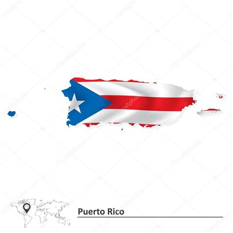 Mapa De Puerto Rico Con Bandera Vector De Stock Por ©lajo2 75413135