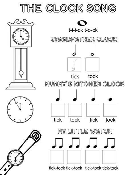 The Clock Song An Easy Way To Learn Musical Note Values