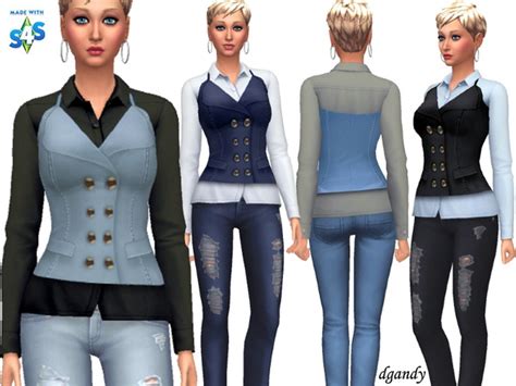 Top And Vest J20190110 By Dgandy At Tsr Sims 4 Updates