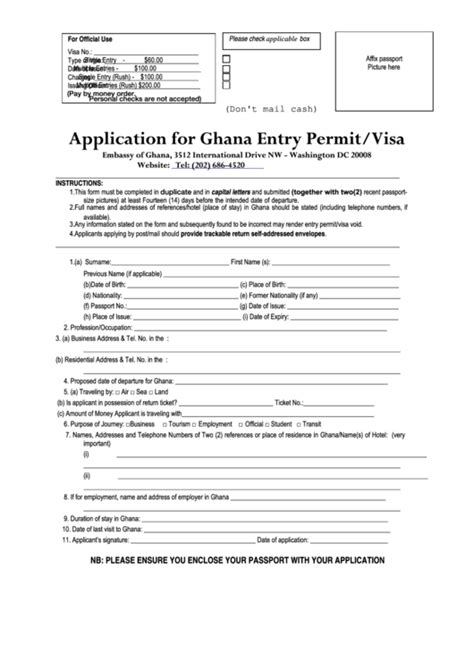 Visa Form Ghana Visa