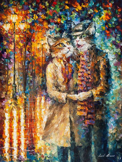 The rest of the information can be included on the back of the canvas and/or on the back of the frame. CAT COUPLE - Print on Canvas By Leonid Afremov - 30"X40 ...