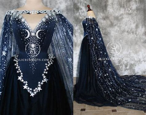 Night Goddess Elven Corset Dress Gothic Witch Wedding Gown Fairy