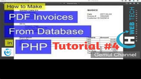 How To Make Printable Pdf Invoices In Php Php Fpdf Tutorial 4 Youtube