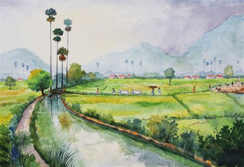 Landscape By Artist Balakrishnan S Impressionism Impressionism