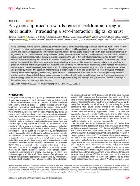 Pdf A Systems Approach Towards Remote Health Monitoring In Older