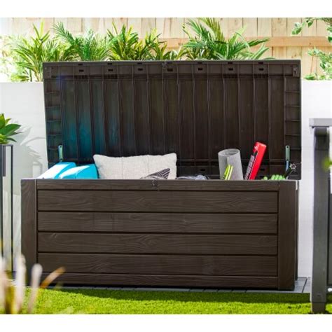 Keter Westwood 150 Gallon Plastic Outdoor Furniture Storage Deck Box