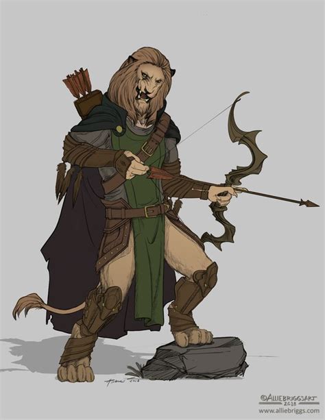 Ches Ire Lion Tabaxi Ranger Longbow Archer Hunter Tracker Dnd