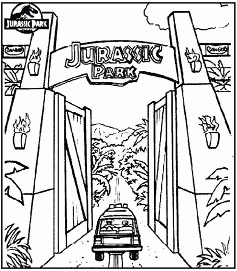 Jurassic Park Gate Coloring Pages Jurassic Park Gate Jurassic Park