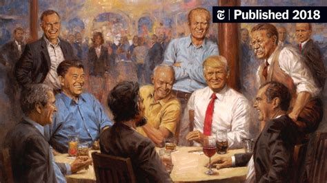 Painting Shows Trump Hanging Out With Lincoln And Nixon He Loves It The New York Times