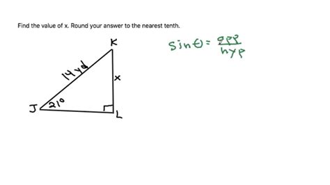 Trigonometry Find The Value Of X Round Your Answer To The Nearest