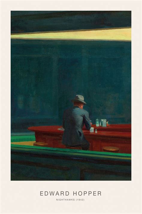 Wall Art Print Inside Nighthawks Retro Diner Lonely Man Edward