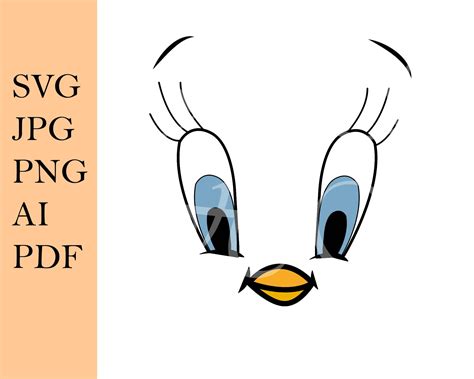 Svg File Cute Tweety Face Vector Illustration Looney Tunes  Png