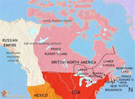 Map Of Canada In 1871 Nineteenth Century History Timemaps