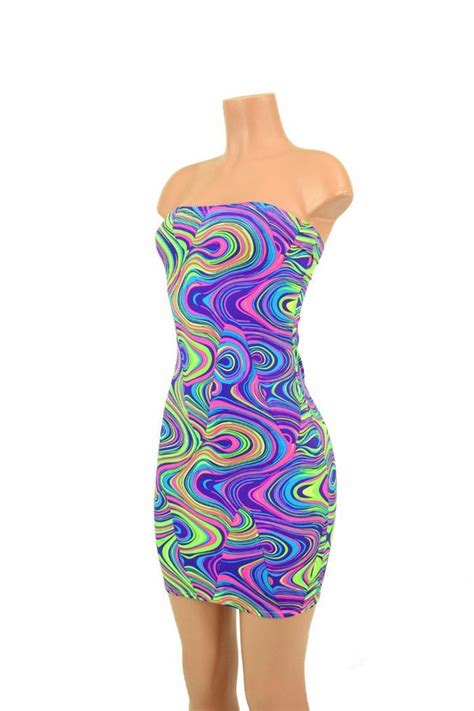 Strapless Glow Worm Print Dress Coquetry Clothing