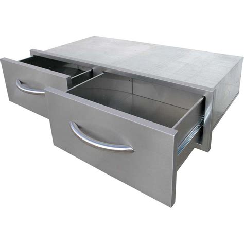 Cal Flame 3925 In Wide Outdoor Kitchen Stainless Steel 2 Drawer