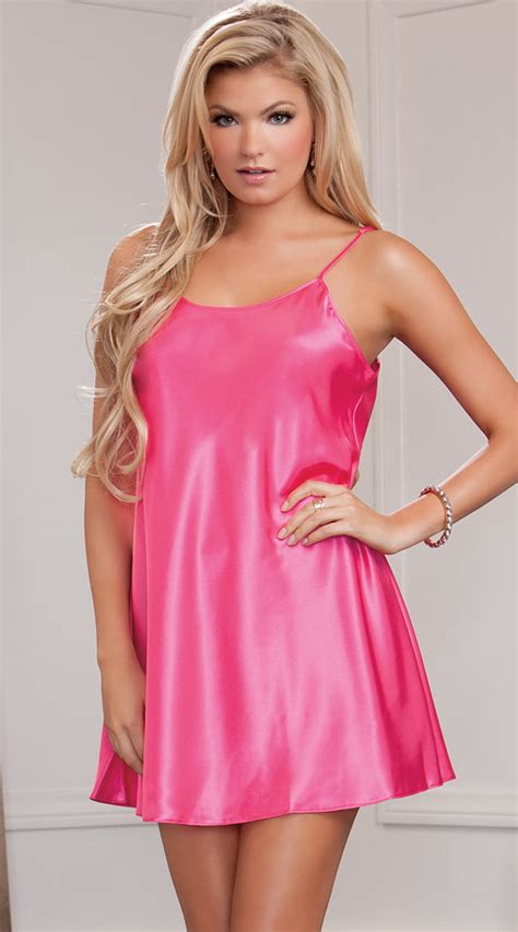 Icollection Show Off Satin Chemise Womens Chemise Lingerie Walmart