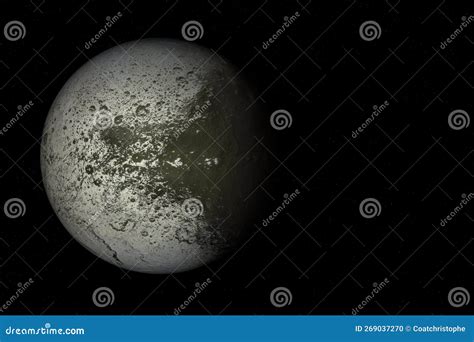 Iapetus The Moon Of Saturn Solar System Stock Illustration
