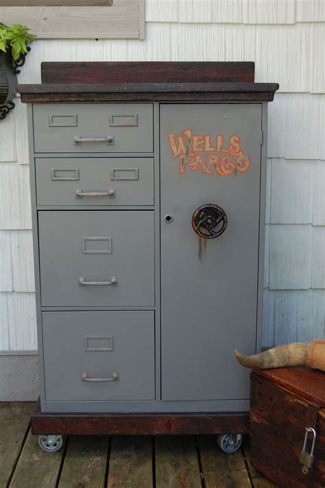 Vintage Repurposed Steelmaster File Cabinet With Steel Wheels Barn
