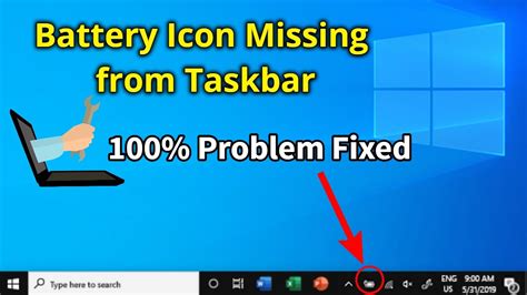 How To Fix Battery Icon Missing From Taskbar In Windows Or Pc I Battery