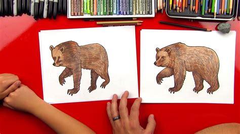 How To Draw A Grizzly Bear Realistic Art For Kids Hub Art For