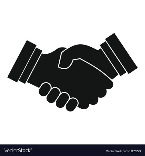 Business Handshake Icon Simple Style Royalty Free Vector