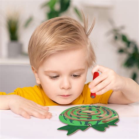 Kids Magnetic Maze Toys Kids Wooden Game Toy Wooden Intellectual Puzzle
