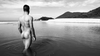 Black And White Rearview Naked Man In Water Gallery Of Men