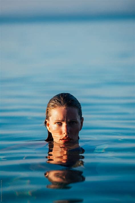 Portrait Of A Woman In The Sea By Stocksy Contributor Alexandra