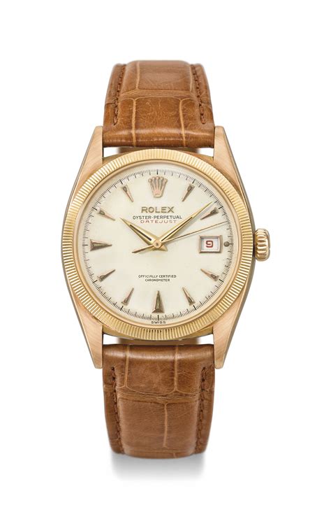 Rolex A Rare And Fine K Pink Gold Automatic Wristwatch With Sweep