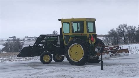 Plowing Snow With The 2520 John Deere Tractor Youtube