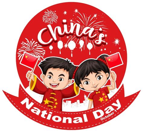 Happy China National Day Am 1 Oktober Schrift Auf Der Chinesischen