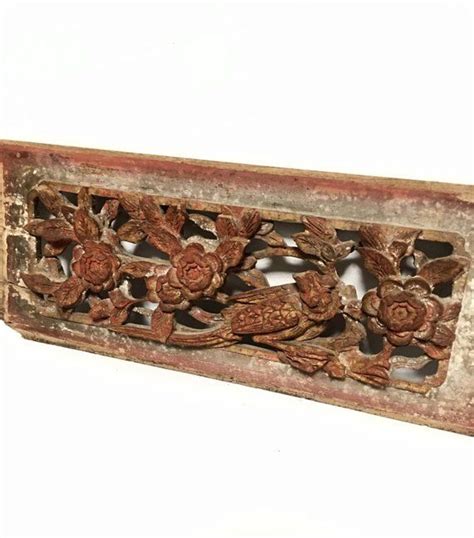 Chinese Antique Hand Carved Wood Carving Wall Art Hanging Deco Etsy