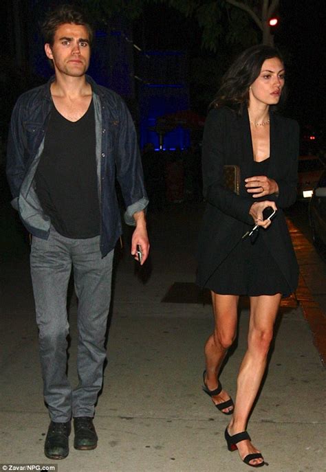 Phoebe Tonkin Displays Bony Chest During Date Night With Paul Wesley