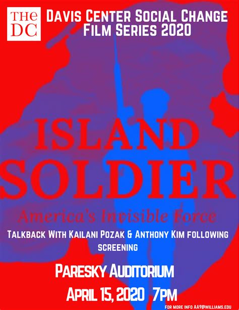 Cancelled The Dc Social Change Film Series Presents Island Soldier 04