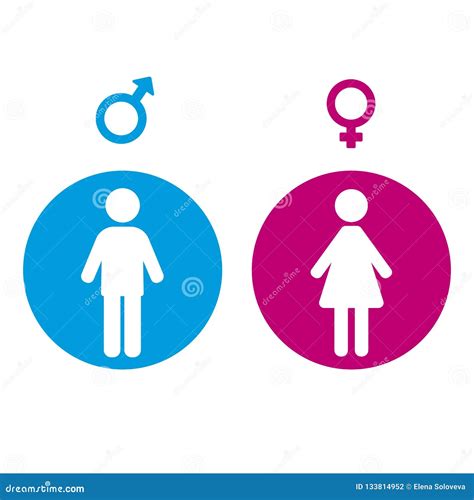 geschlechtssymbol eines mannes und der frau in einem kreis vektor abbildung illustration von