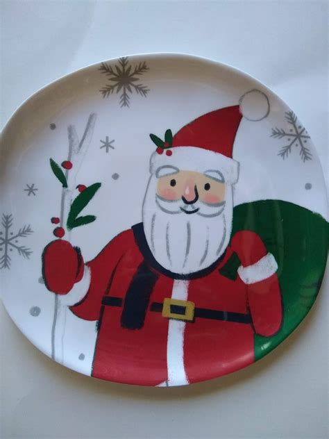 Melamine Christmas Dinner Plates Set Of Four Santa