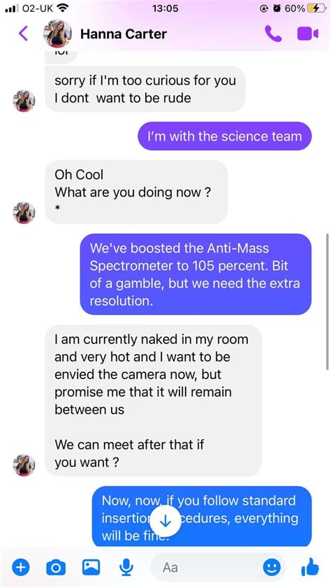 A Sex Scammer Tried Adding Me Yesterday I Gave Only The Most Appropriate Scientific Responses