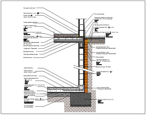 Section View Of Structural Wall Detail Dwg File Cadbull