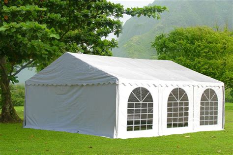 Purchase your 10 x 20 white gazebo party tent canopy today! 20 x 20 White PVC Party Tent Canopy