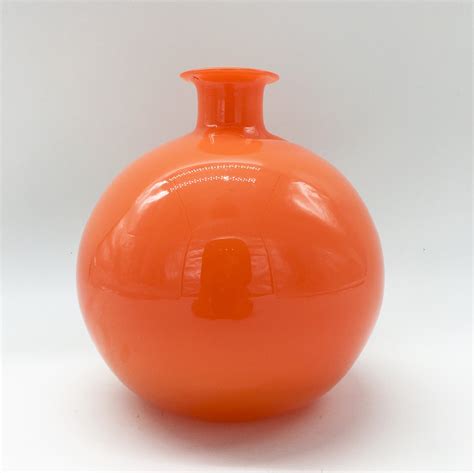 1970 S Orange Murano Glass Bottle 132088