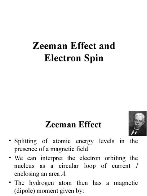 Lecture 38 Zeeman Effect And Electron Spin Pdf Spin Physics